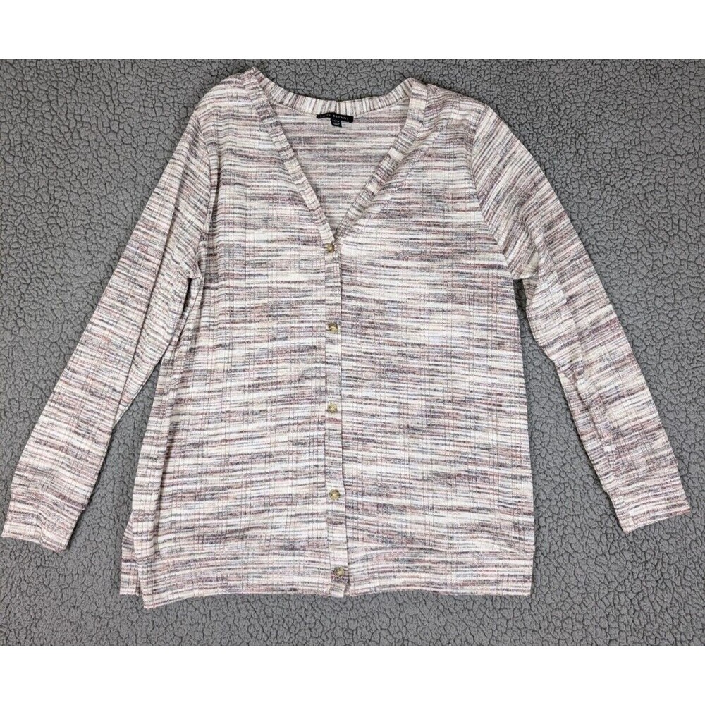 Lane Bryant Women’s Button Front Cardigan Sweater Sz 14/16 Multi Colors V-neck